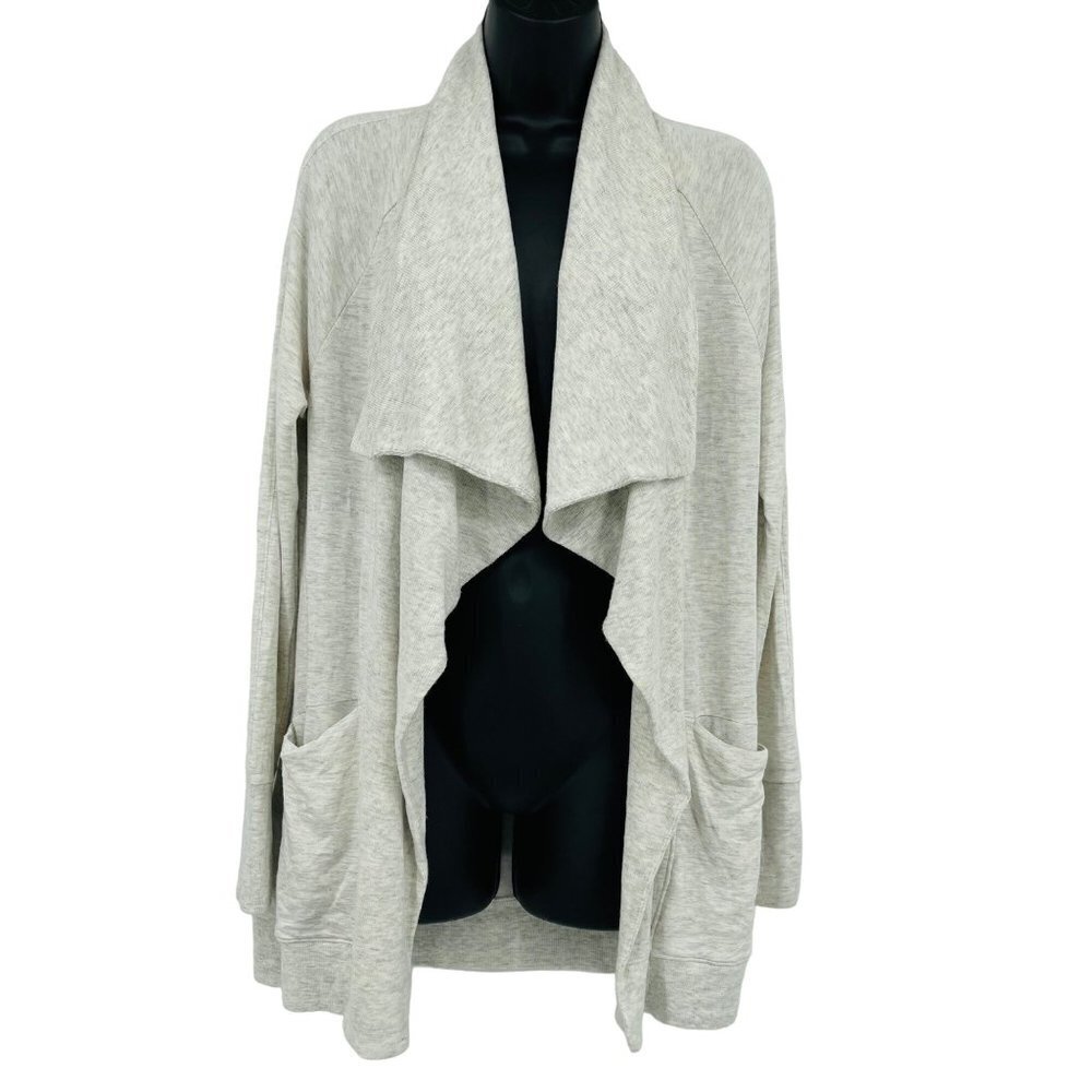 Athleta Studio Wrap Cardigan Womens XS‎ Light Gray Casual Workout Loungewear